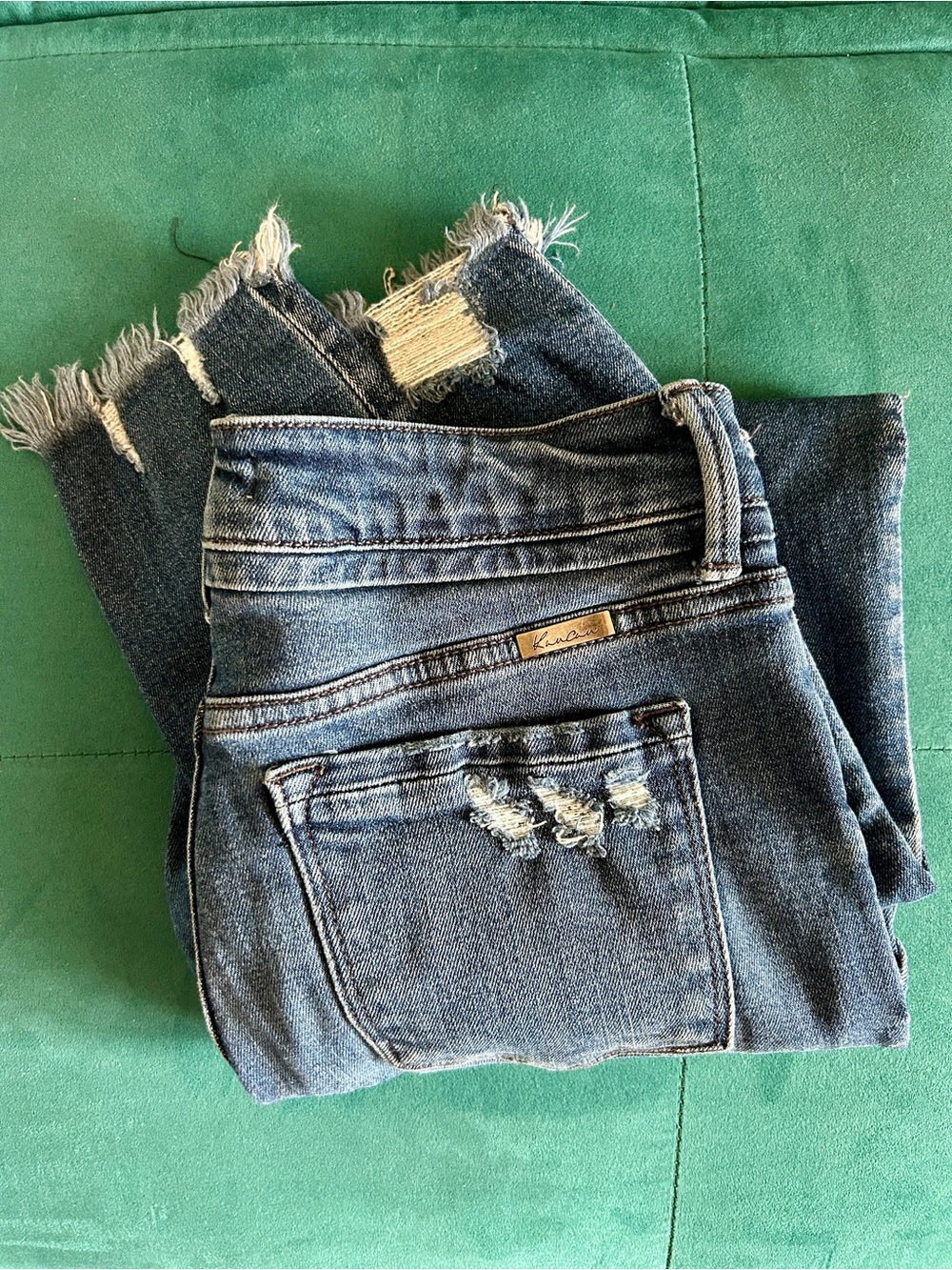 KanCan Blue Distressed Ankle Jeans